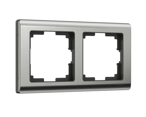 W0021602/ Рамка для розеток и выключателей werkel на 2 поста Metallic (глянцевый никель)