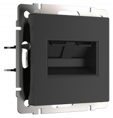 W1182208/ Розетка двойная Ethernet RJ-45 (черный матовый)
