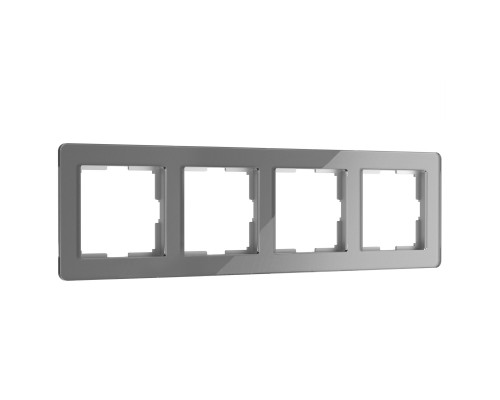 W0042704/ Рамка для розеток и выключателей werkel на 4 поста Acrylic (графит)